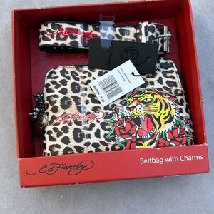 Ed Hardy Leopard and Tiger Belt Bag